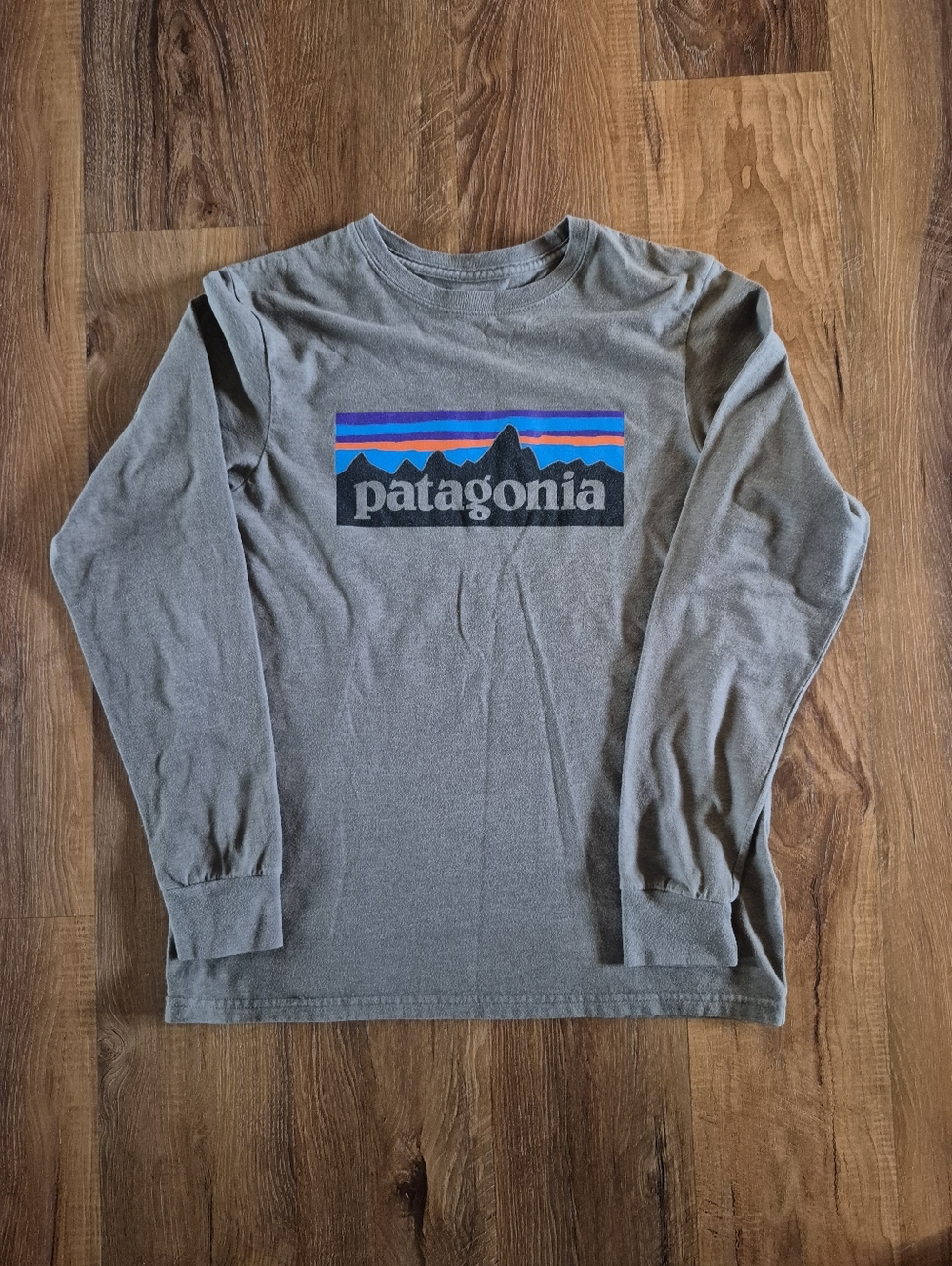 Patagonia Long Sleeve Logo Tee in Olive Green